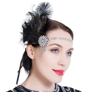 1920s Flapper Headband Vintage Peacock Headpiece|JaosWish