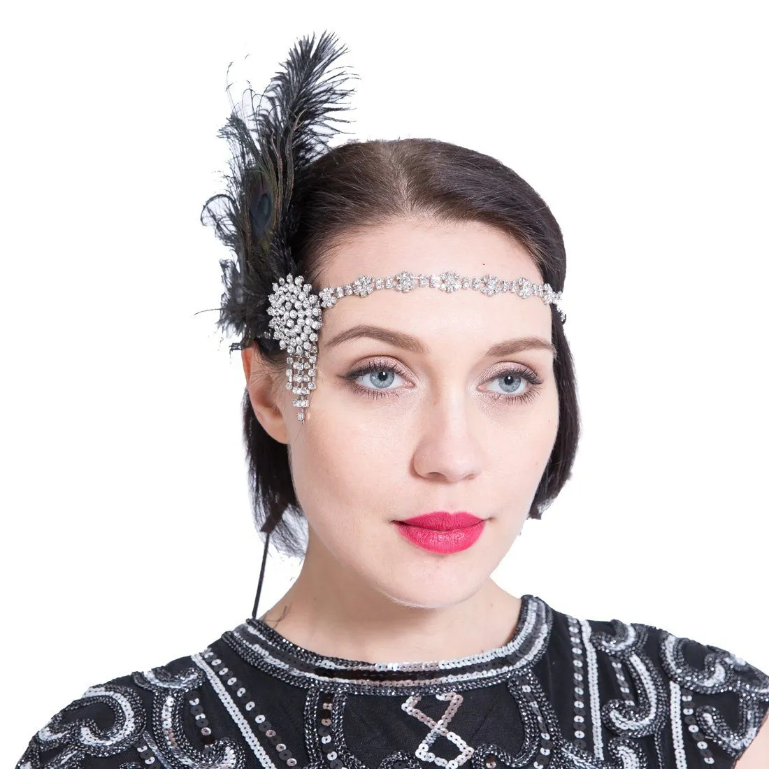 1920s Flapper Headband Vintage Peacock Headpiece|JaosWish