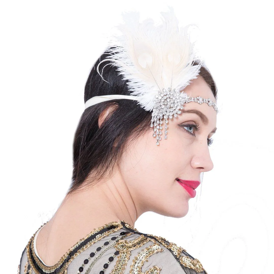 1920s Flapper Headband Vintage Peacock Headpiece|JaosWish