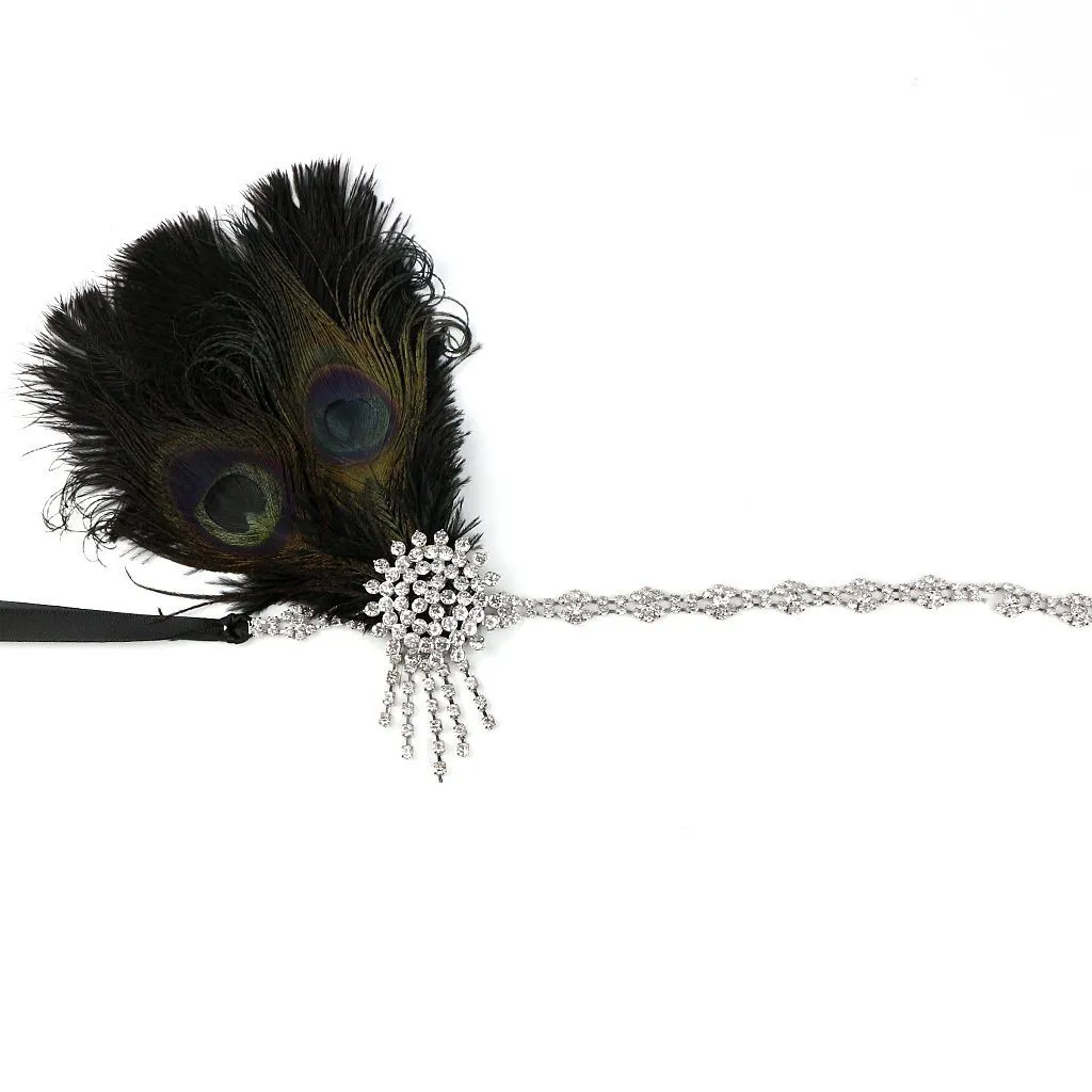 1920s Flapper Headband Vintage Peacock Headpiece|JaosWish