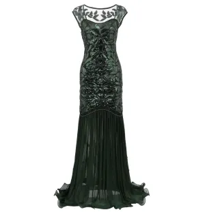 1920s Style Long Flapper Great Gatsby Dresses Mocha Wedding Reception Dress|JaosWish