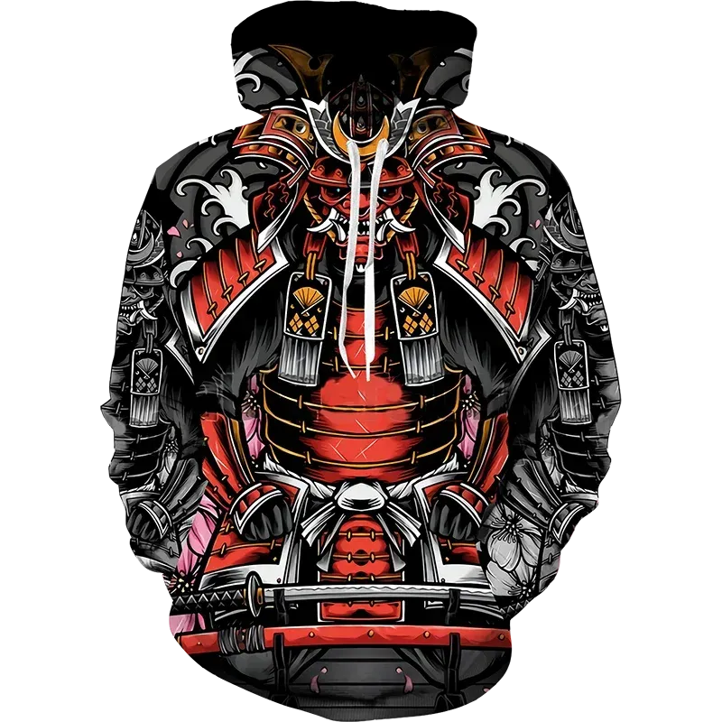 2024 Anime Hoodie 3d Japanese Samurai Sweatshirt Men/Women Fashion Black Hoodies Pullover Autumn And Winter Men's Clothing Tops