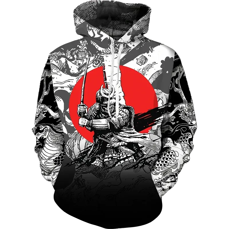 2024 Anime Hoodie 3d Japanese Samurai Sweatshirt Men/Women Fashion Black Hoodies Pullover Autumn And Winter Men's Clothing Tops