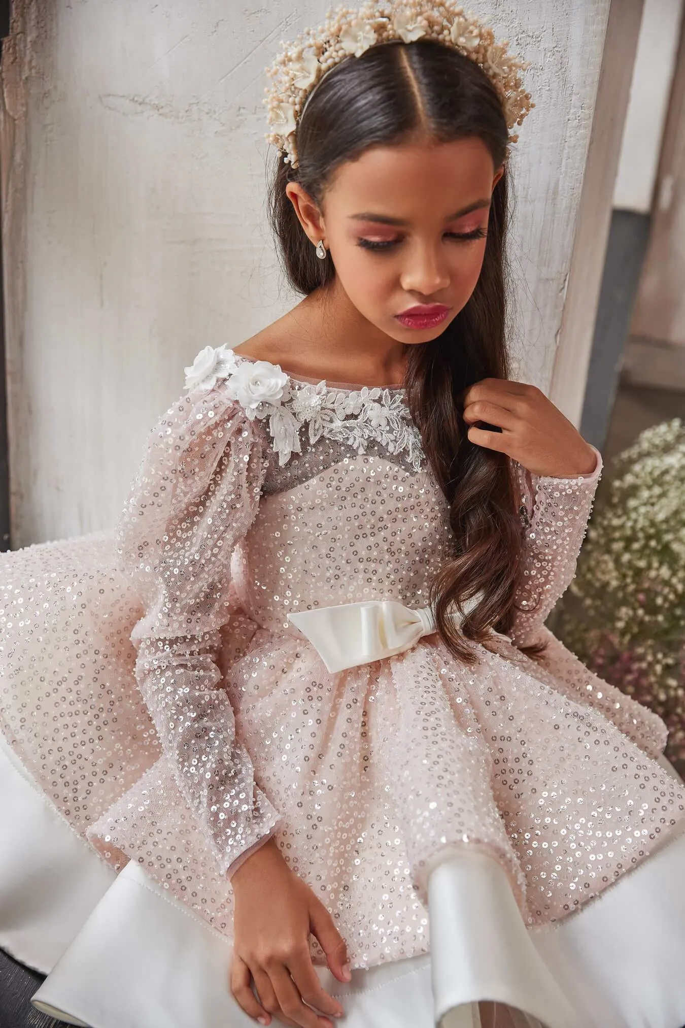 3218 Pink Sequin Sparkly Dress for Girls