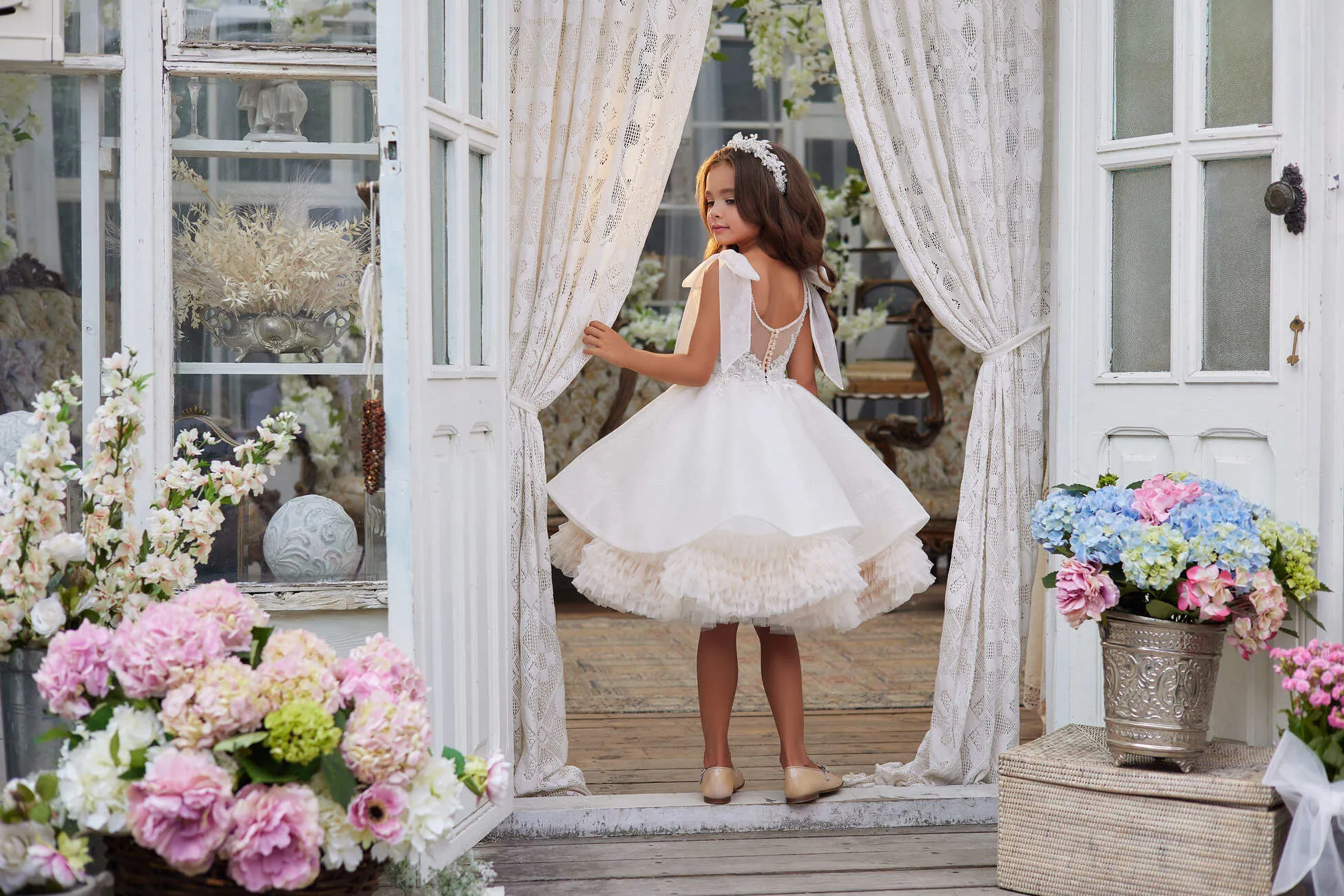 3617 Girls Ruffle Dress