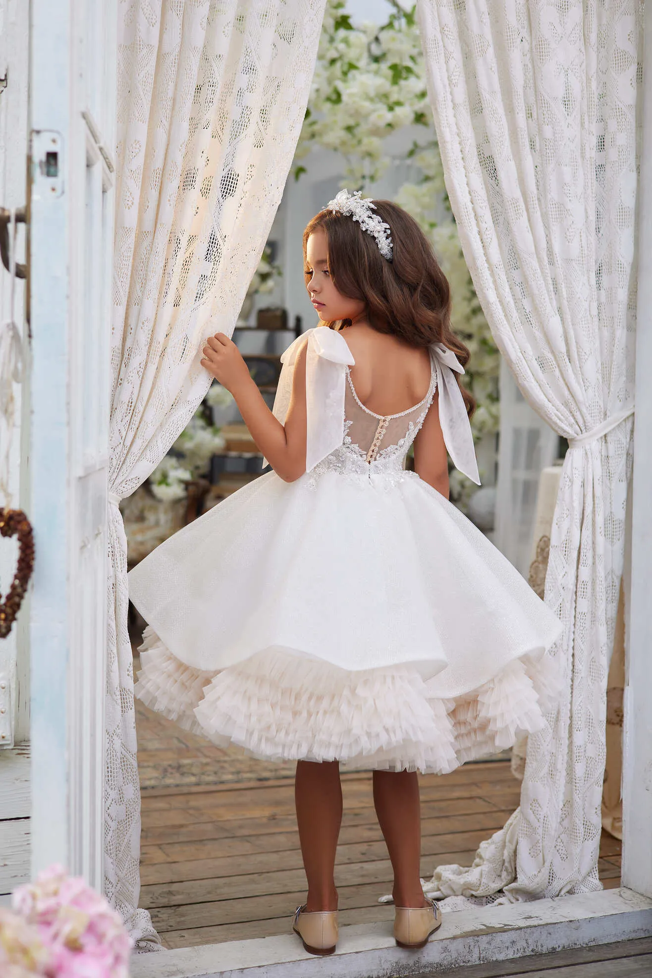 3617 Girls Ruffle Dress