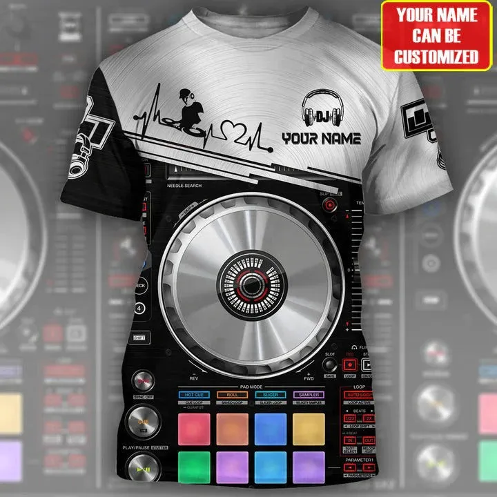 3D All Over DJ Player Hoodie, DJ Zip Hoodie, Disc Jockey Sweatshirt, DJ Clothing For EDM Party