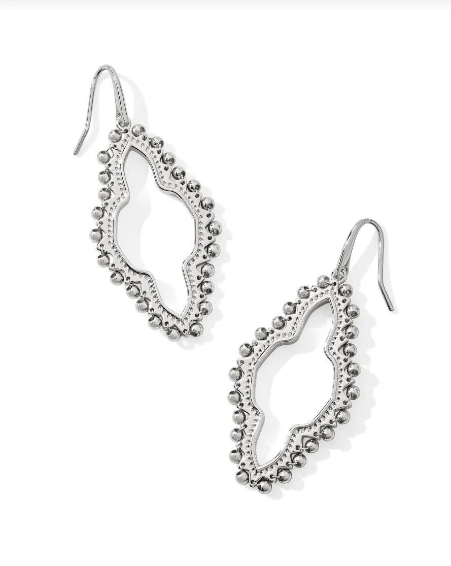 Abbie Beaded Open Frame- Silver Metal