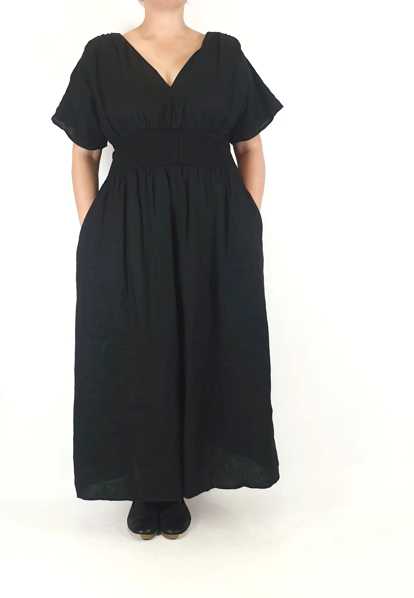 Aere black 100% linen dress size 16