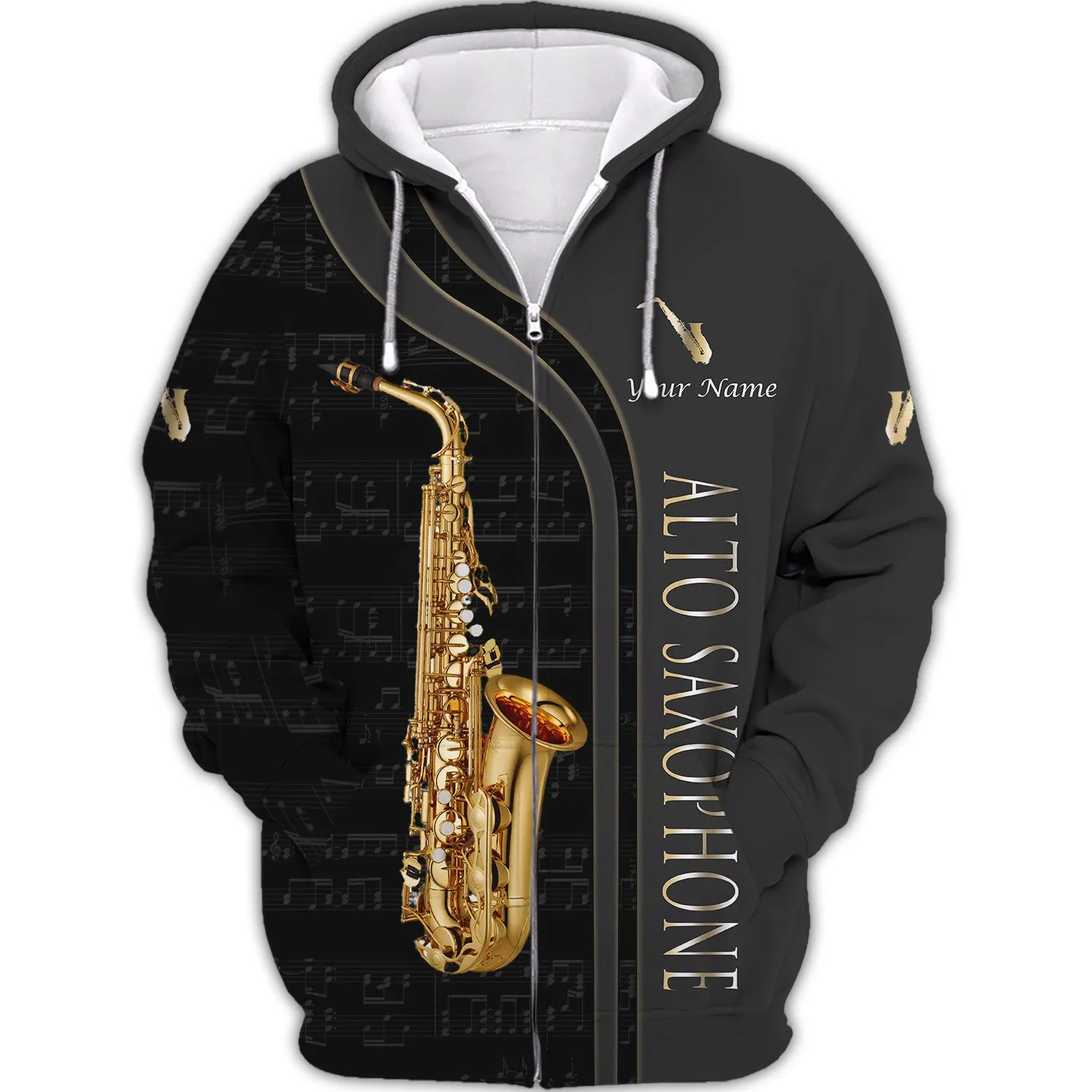 Alto Saxophone Personalized Name 3D Shirts