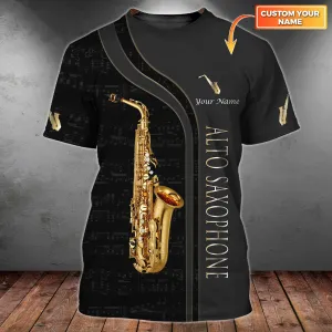 Alto Saxophone Personalized Name 3D Shirts