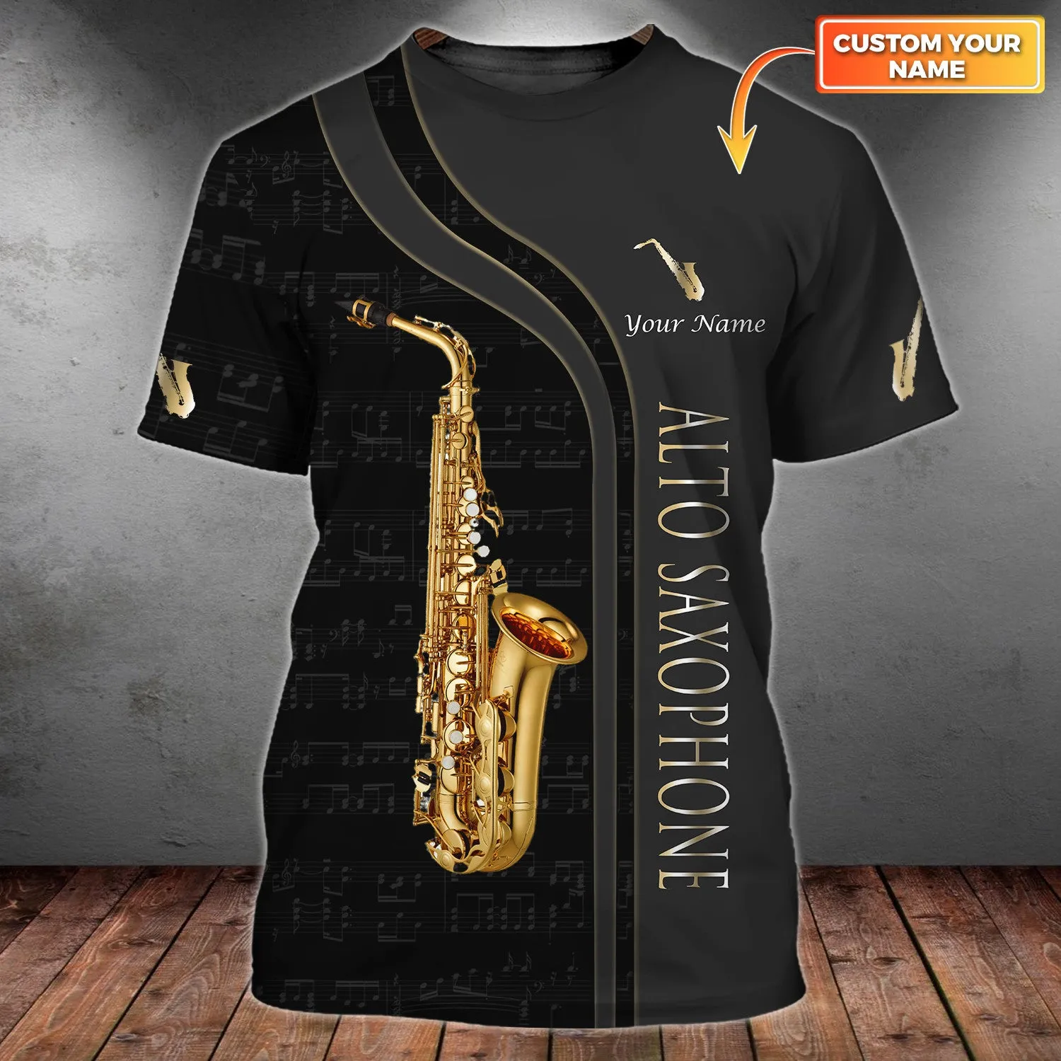 Alto Saxophone Personalized Name 3D Shirts