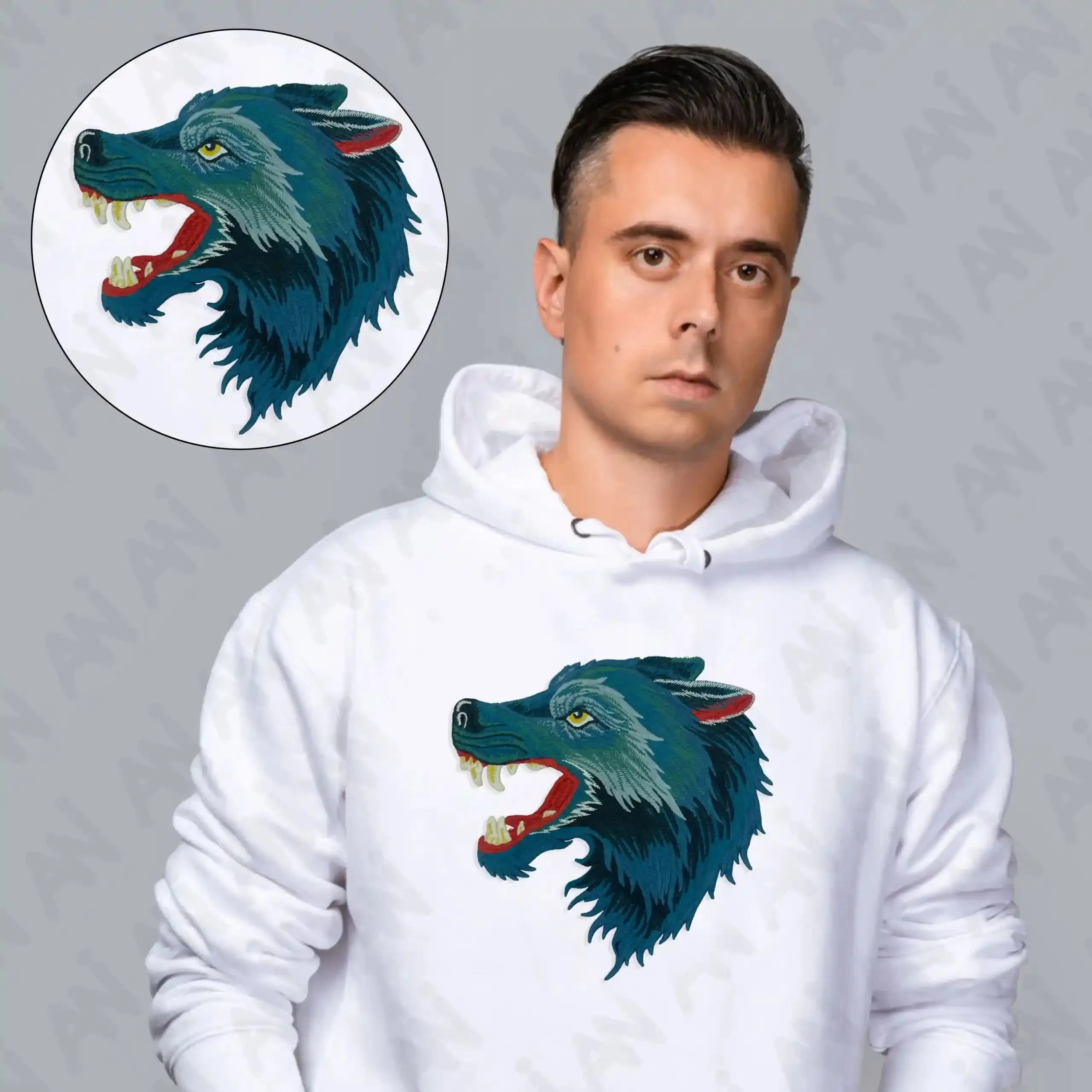 Ani Accessories Embroidery Wolf Clothing Patch for Shirt, Jacket & Denim