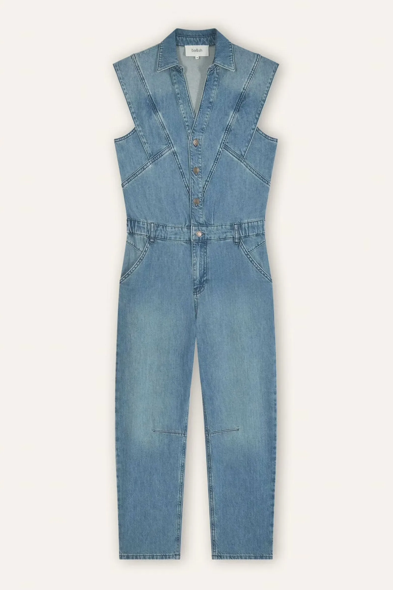 BA&SH Figo Jumpsuit in Lightused Blue