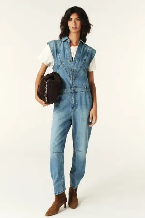 BA&SH Figo Jumpsuit in Lightused Blue