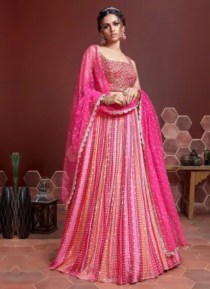 Baby Pink Tone Stylish Lehenga Choli