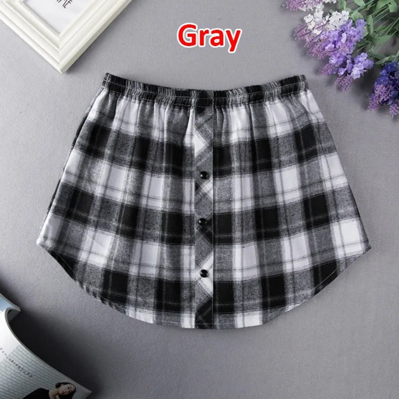 BerryBetty - Spring Outfits New Style Womens Fake Shirts Hem Underskirts Elastic High Waist Split Half Slips Skirts Hoodies Sweaters Extender Hemline