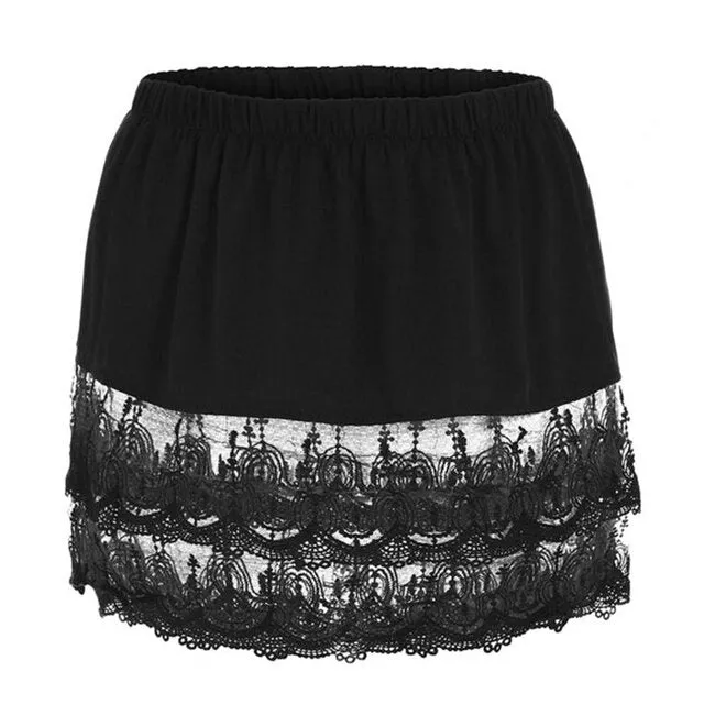 BerryBetty - Spring Outfits New Style Womens Fake Shirts Hem Underskirts Elastic High Waist Split Half Slips Skirts Hoodies Sweaters Extender Hemline