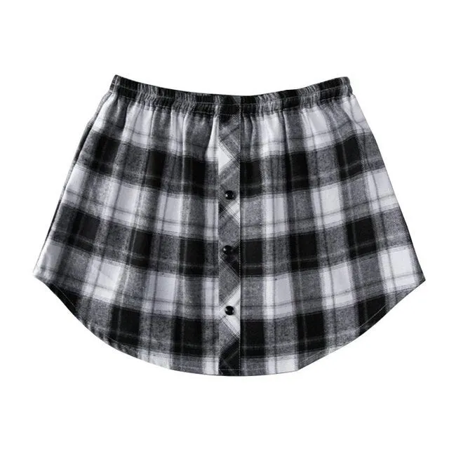 BerryBetty - Spring Outfits New Style Womens Fake Shirts Hem Underskirts Elastic High Waist Split Half Slips Skirts Hoodies Sweaters Extender Hemline