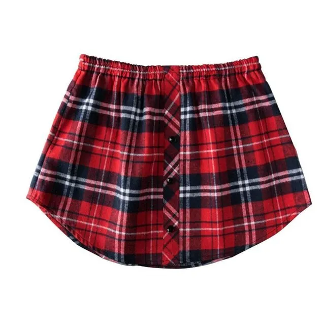 BerryBetty - Spring Outfits New Style Womens Fake Shirts Hem Underskirts Elastic High Waist Split Half Slips Skirts Hoodies Sweaters Extender Hemline