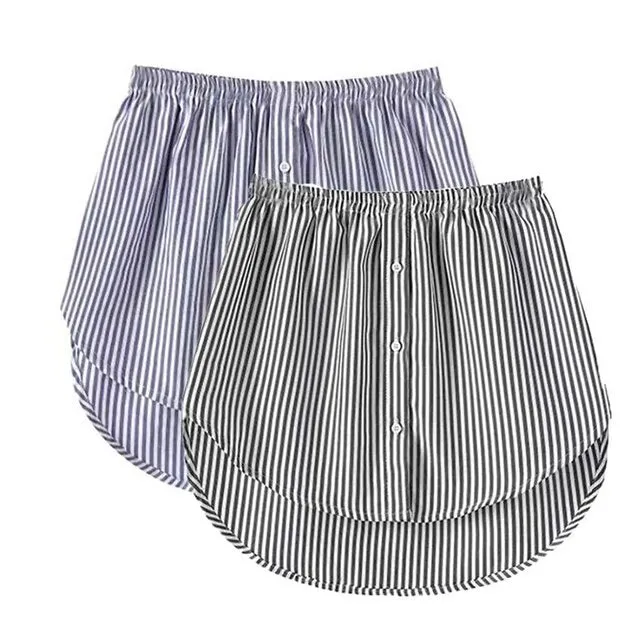 BerryBetty - Spring Outfits New Style Womens Fake Shirts Hem Underskirts Elastic High Waist Split Half Slips Skirts Hoodies Sweaters Extender Hemline