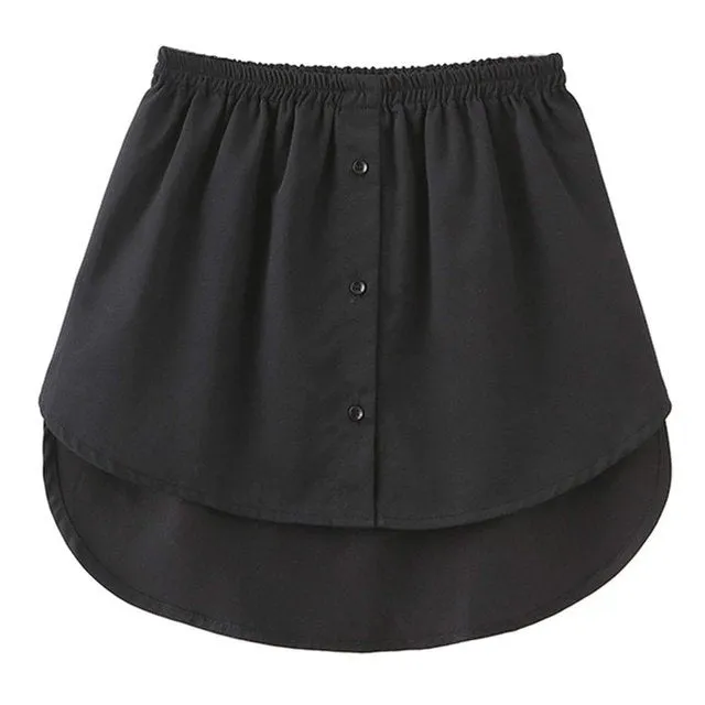 BerryBetty - Spring Outfits New Style Womens Fake Shirts Hem Underskirts Elastic High Waist Split Half Slips Skirts Hoodies Sweaters Extender Hemline