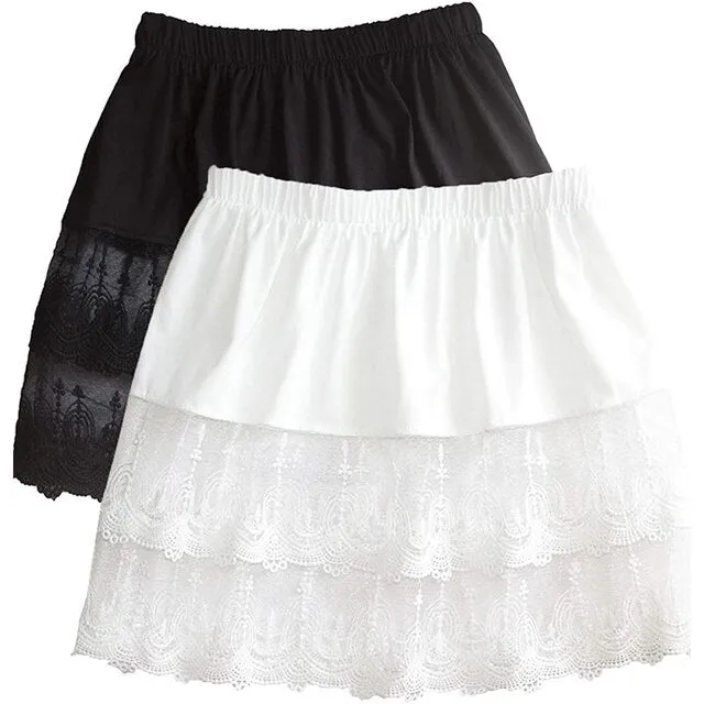 BerryBetty - Spring Outfits New Style Womens Fake Shirts Hem Underskirts Elastic High Waist Split Half Slips Skirts Hoodies Sweaters Extender Hemline