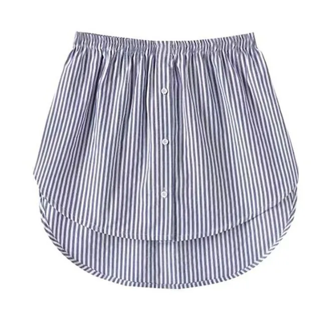 BerryBetty - Spring Outfits New Style Womens Fake Shirts Hem Underskirts Elastic High Waist Split Half Slips Skirts Hoodies Sweaters Extender Hemline