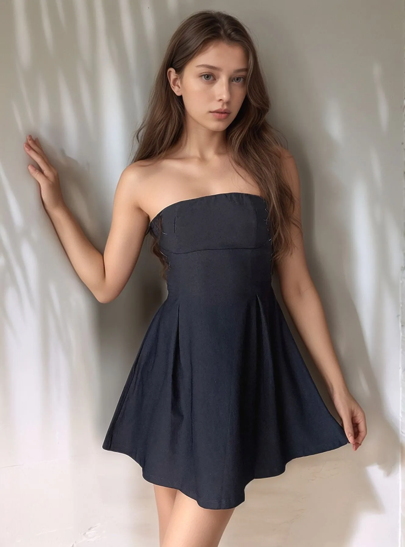 Black Bandeau Mini Dress