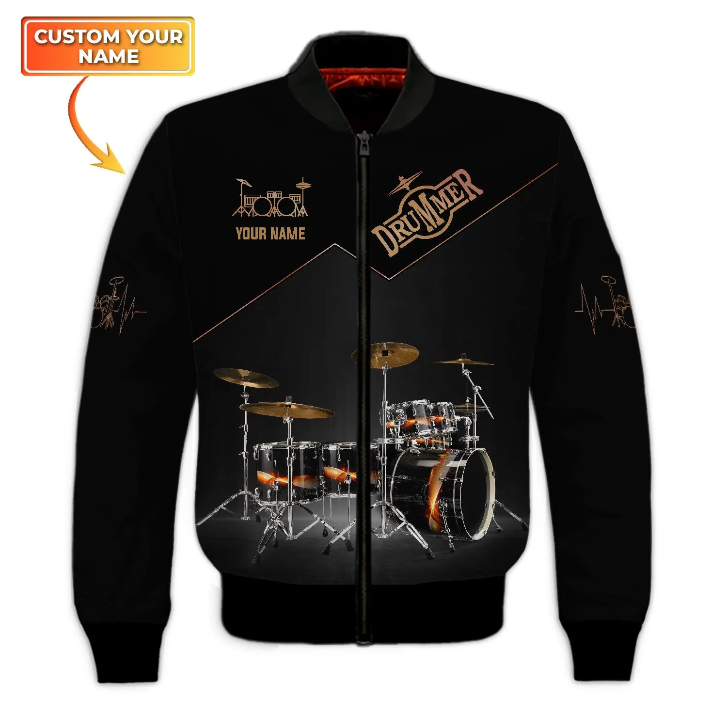 Black Drum Sets Personalized Name 3D Full Print Shirts, Gift For Drum Lovers