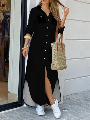 Black Long Shirt Dress