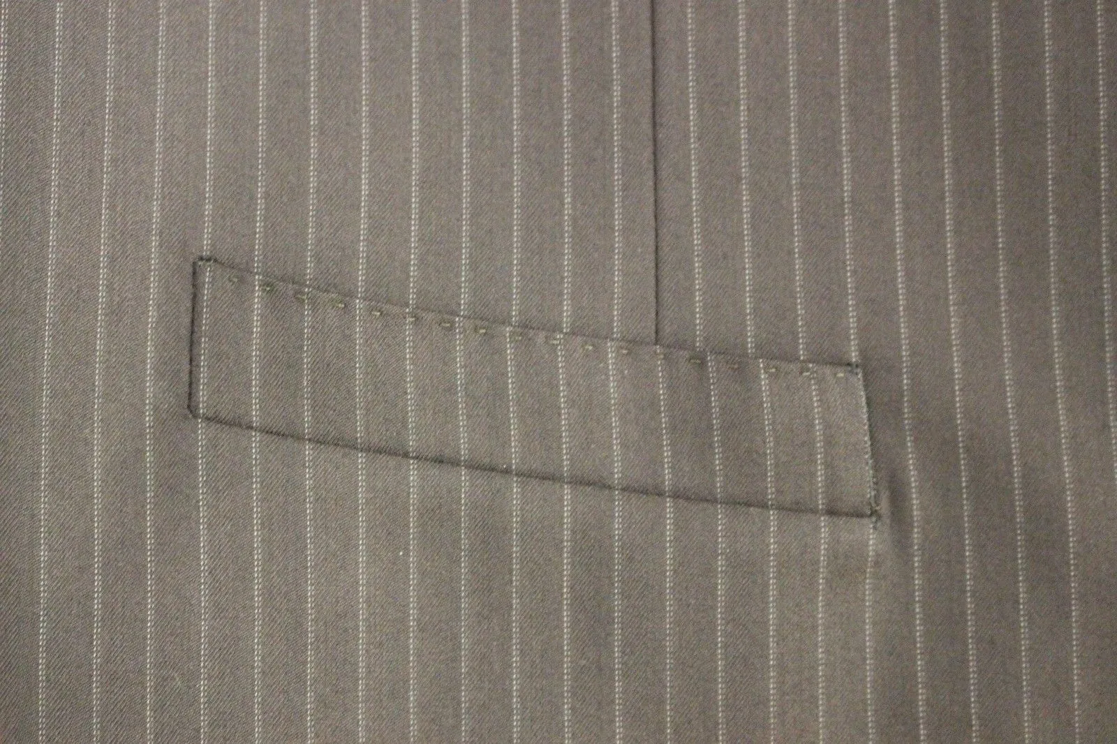 Black Striped Wool Single Breasted Vest