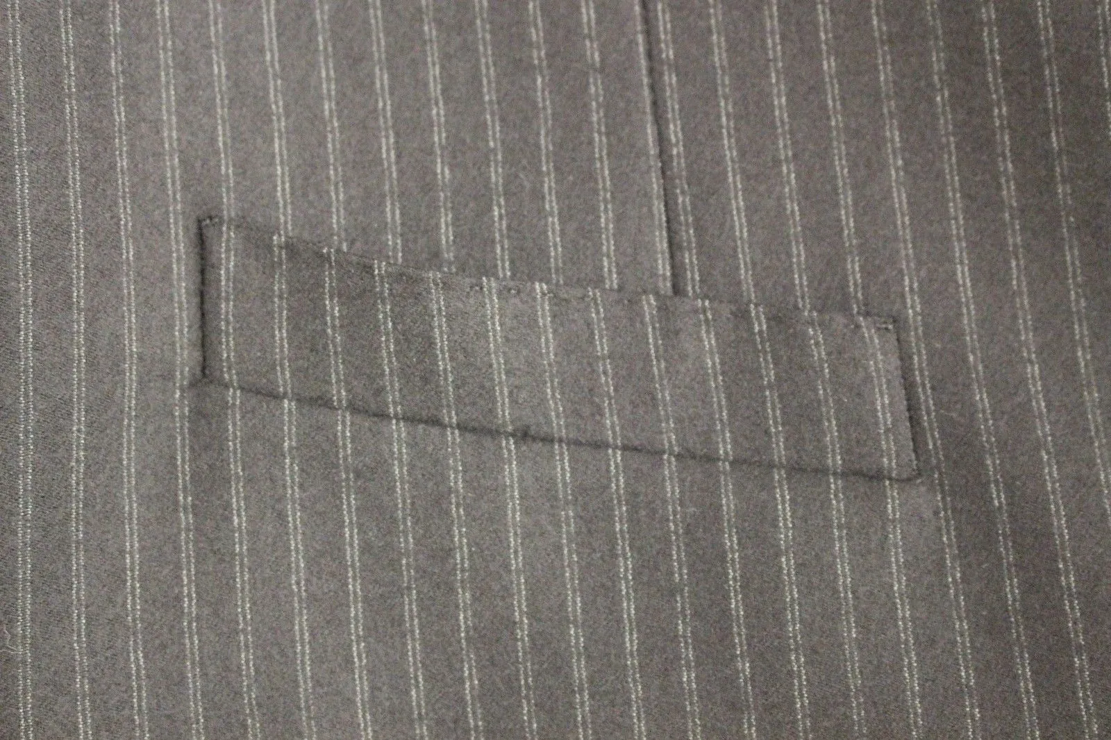 Black Striped Wool Single Breasted Vest