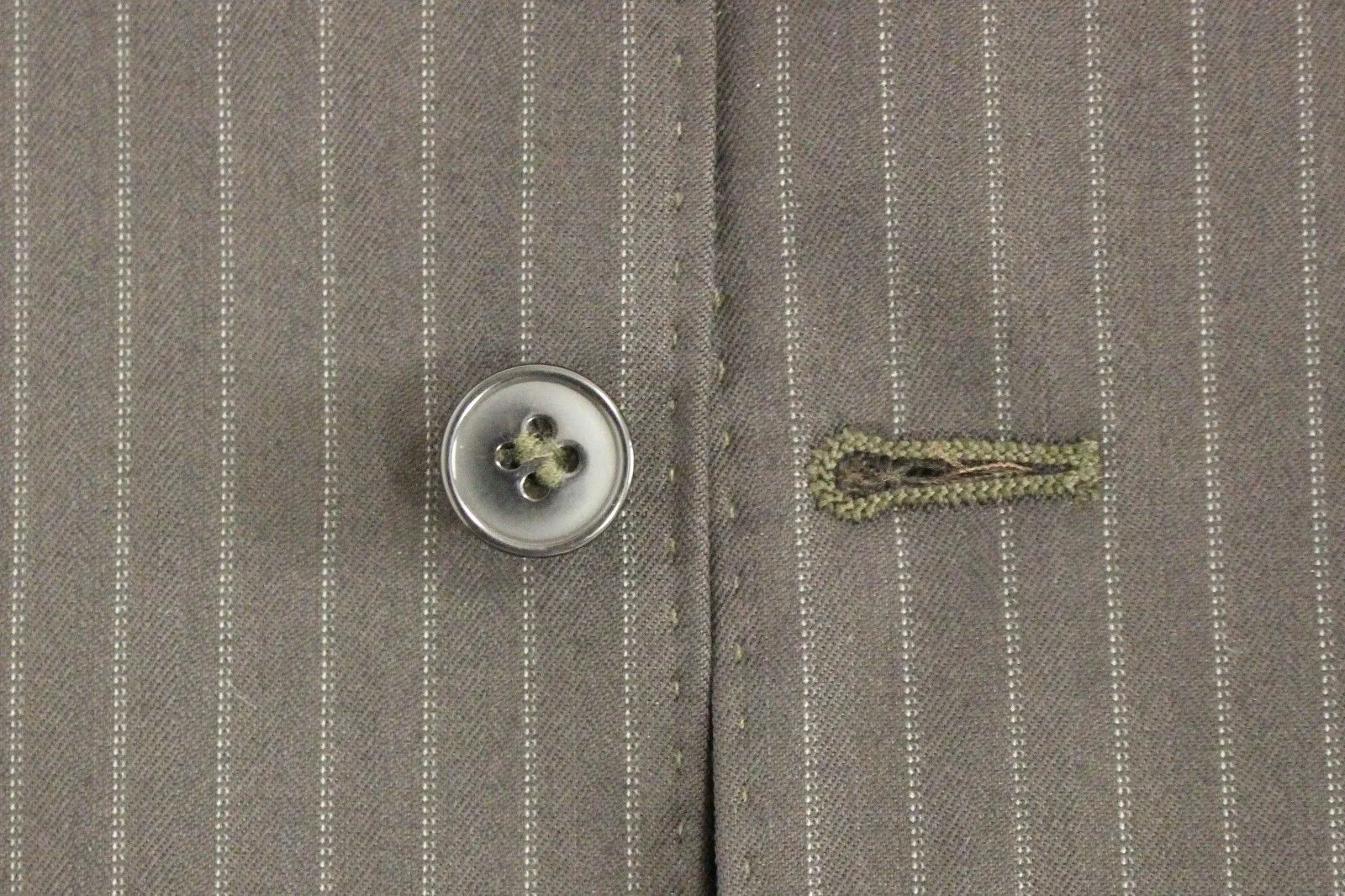 Black Striped Wool Single Breasted Vest