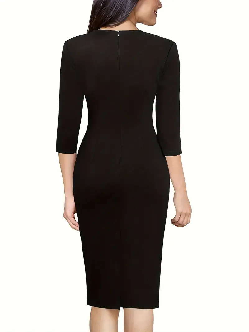 Black Sweatheart Neckline Pencil Dress