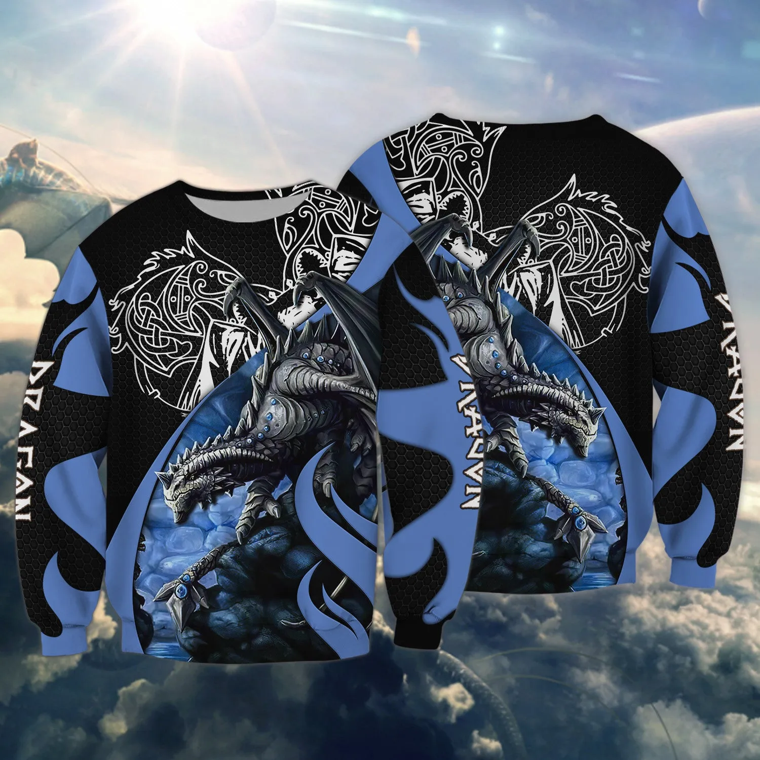Blue Dragon Tattoo 3D Full Print Shirts