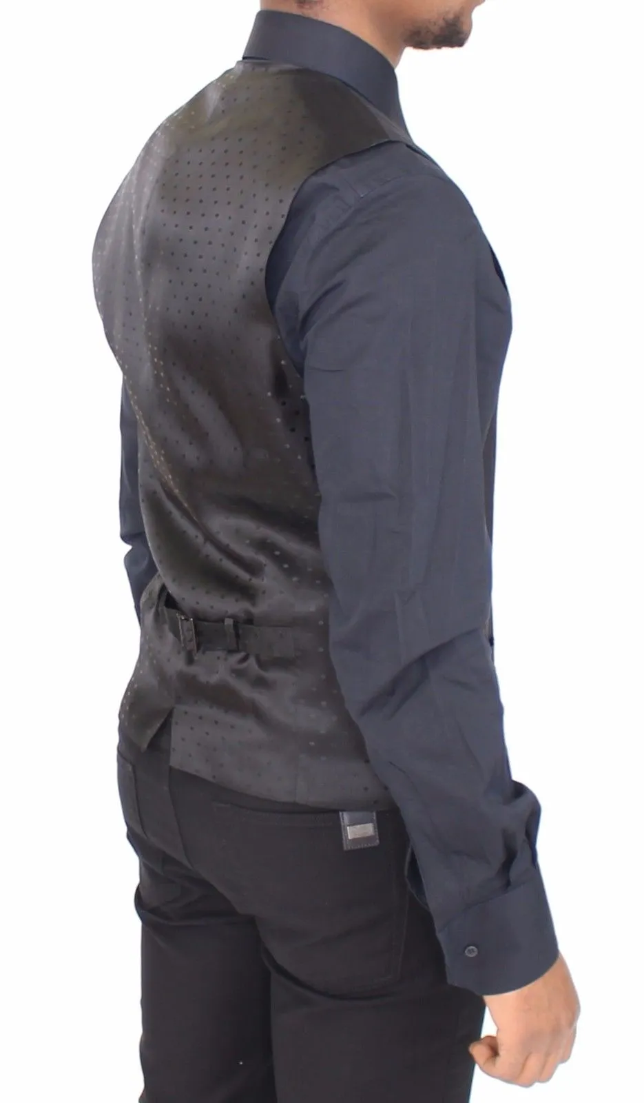 Blue Wool Dress Vest Jacket Blazer