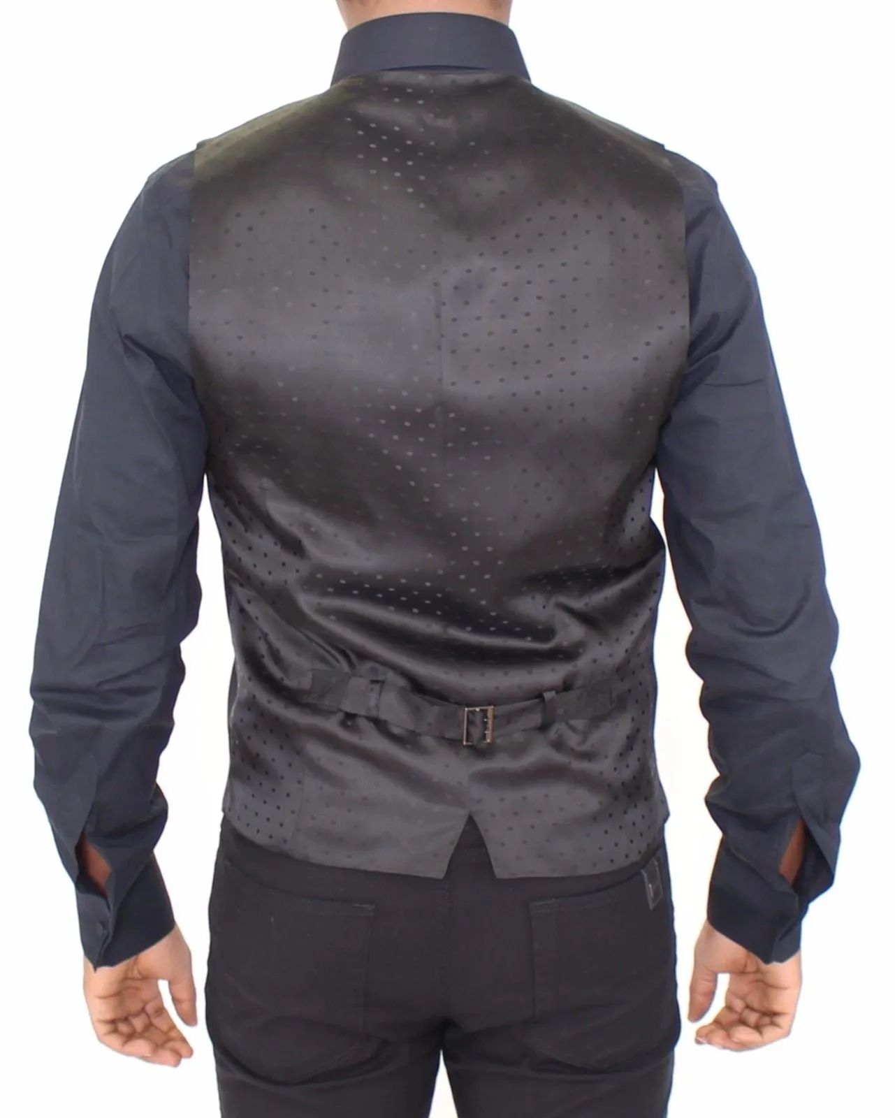 Blue Wool Dress Vest Jacket Blazer