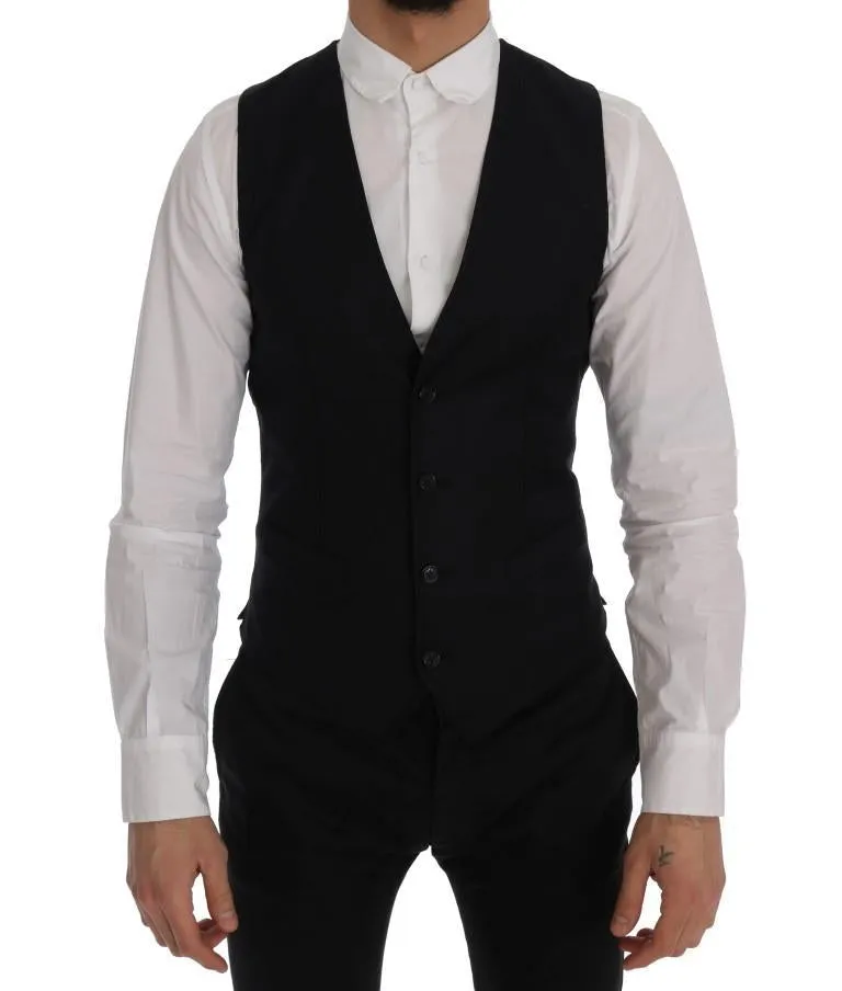 Blue Wool Stretch Vest