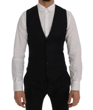Blue Wool Stretch Vest