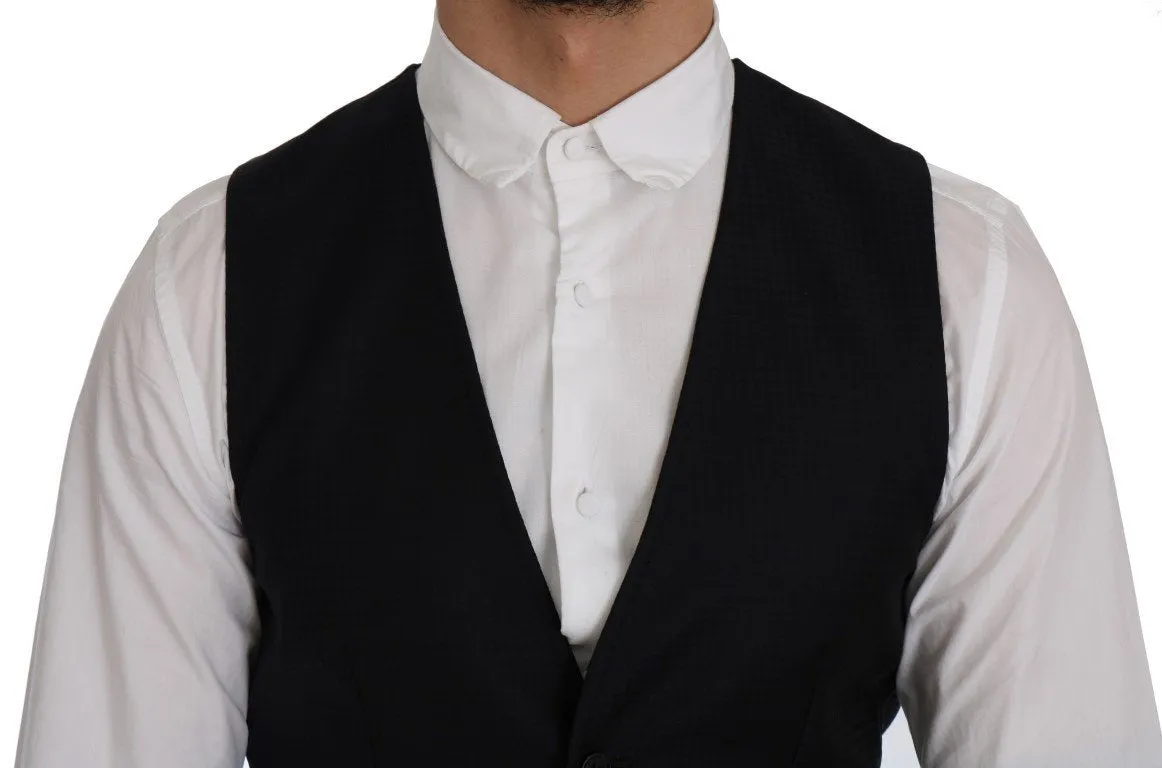 Blue Wool Stretch Vest