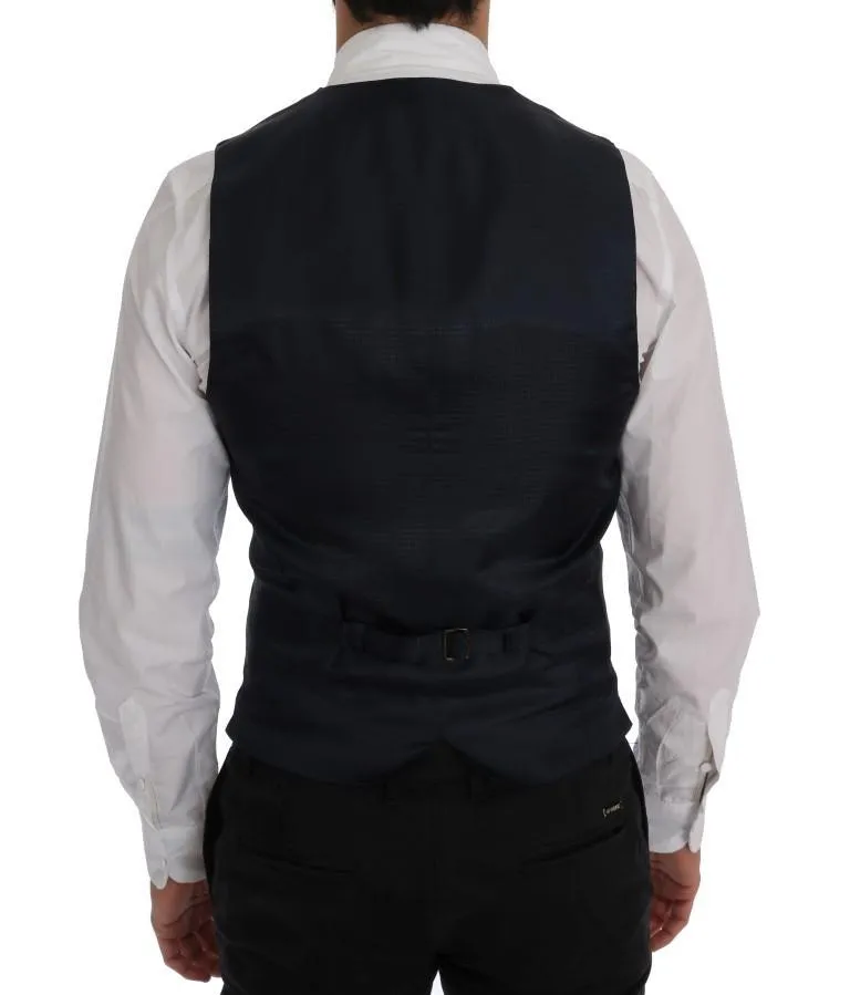 Blue Wool Stretch Vest