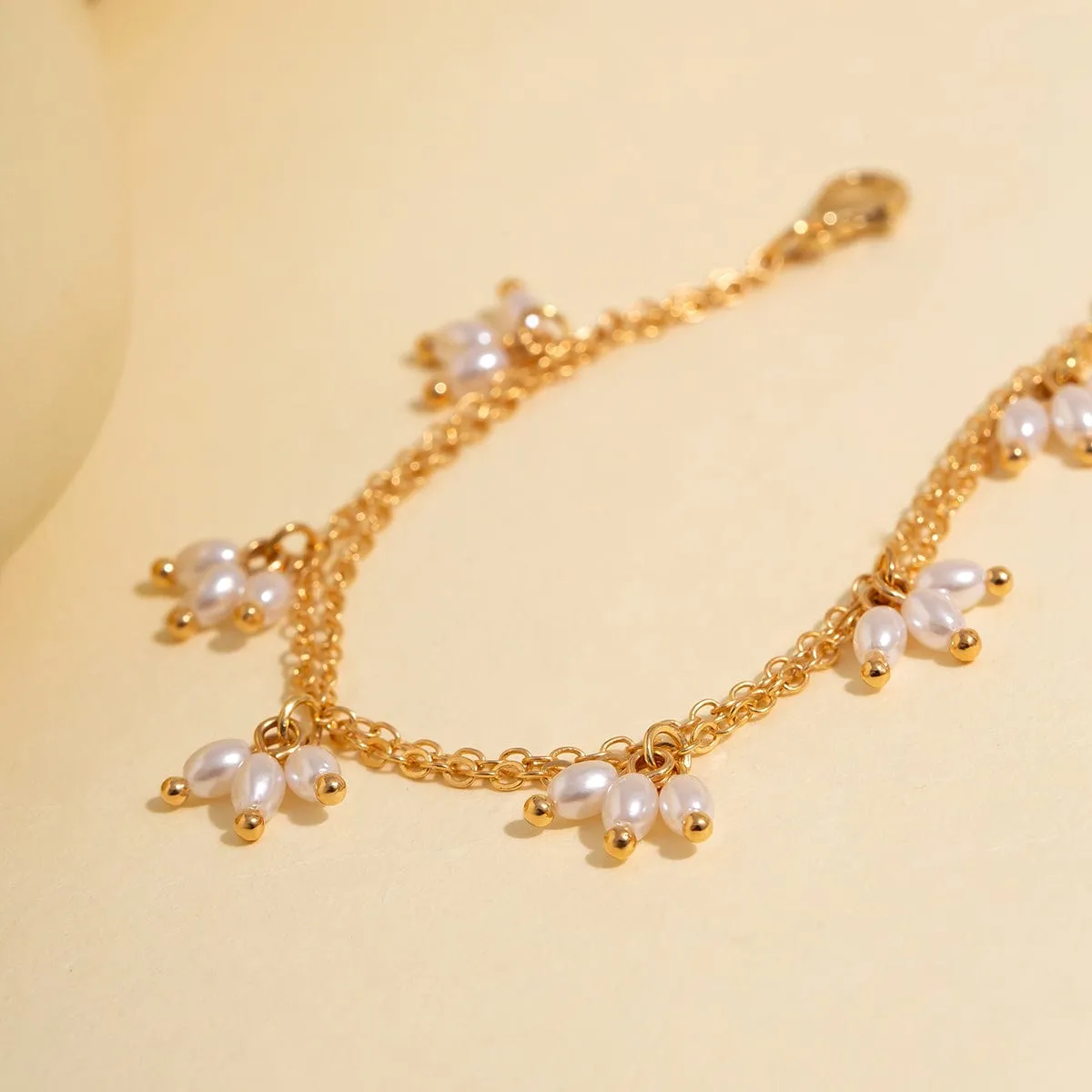 Bohemia Chic Layered Pearl Tassel Bracelet