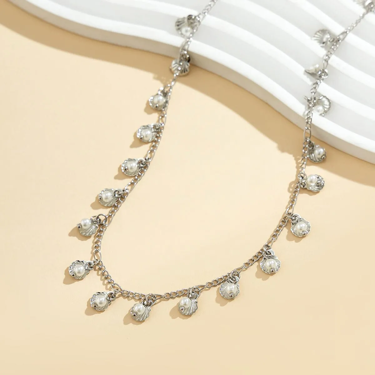 Bohemia Chic Shell Pearl Tassel Belly Chain