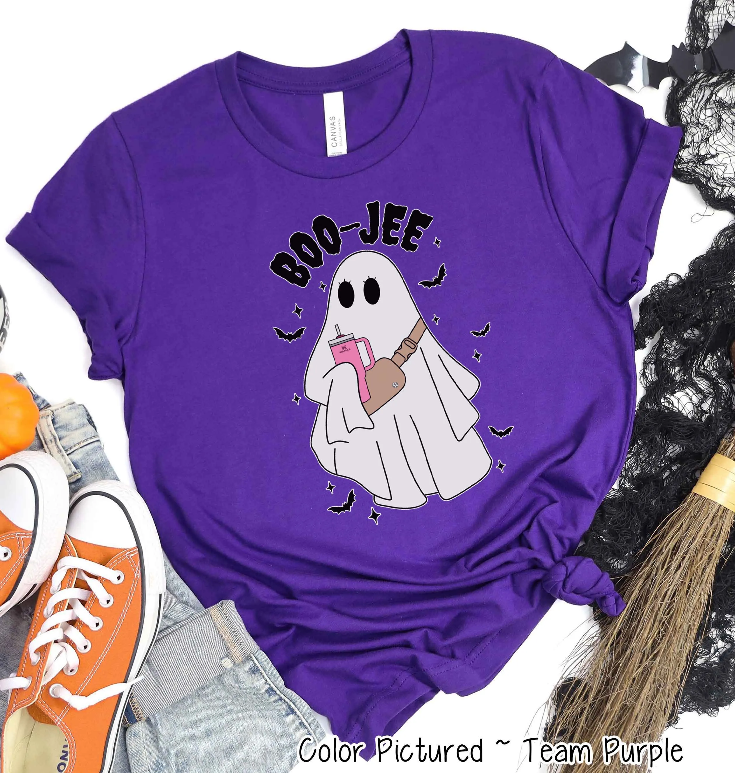 BooJee Ghost Cup and Crossbody Bag Halloween Tee
