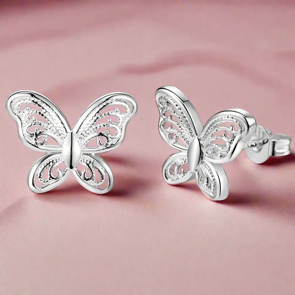 Butterfly Hollow Stud Earrings