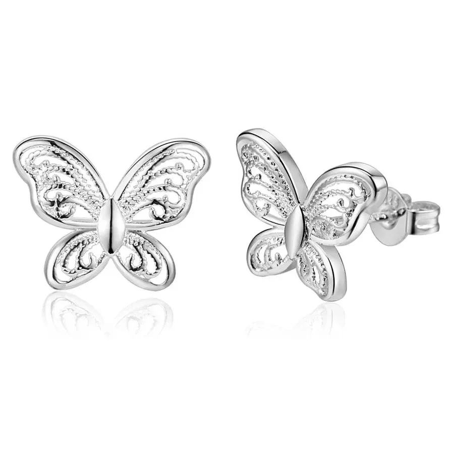 Butterfly Hollow Stud Earrings