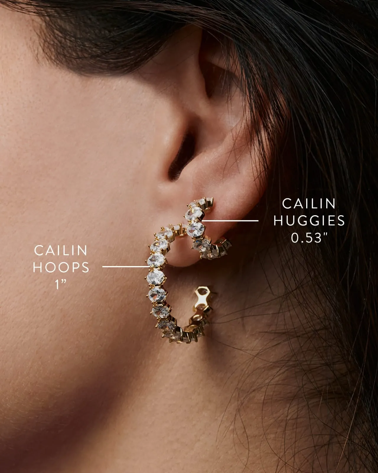 CAILIN CRYSTAL HOOP EARRINGS