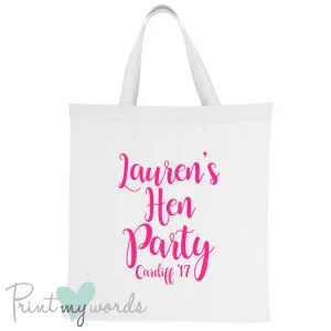 Calligraphy Style Personalised Hen Party Tote Bag