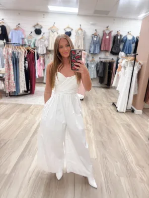 Cambridge White Bow Jumpsuit